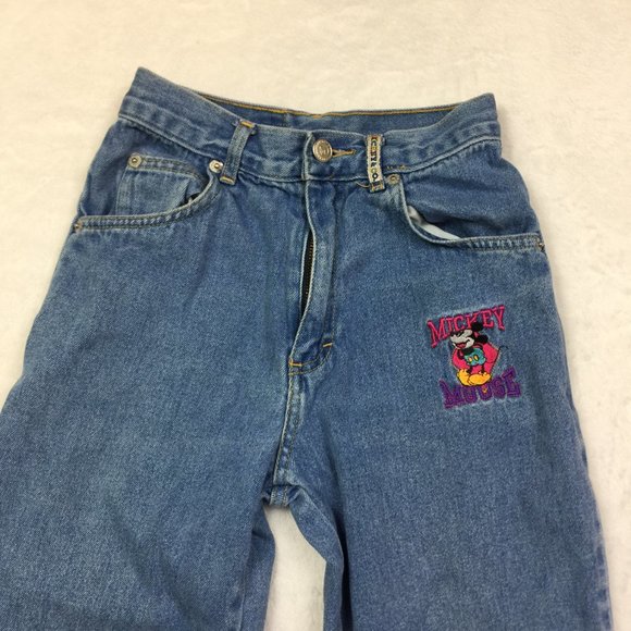 Vintage Mickey & Co Jeans Boys Girls Size 10 Blue Denim Embroidered 100% Cotton - Picture 3 of 14